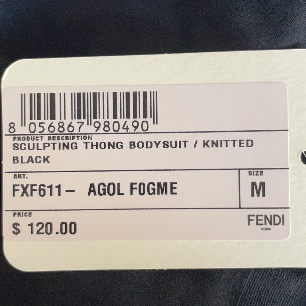 Fendi x Skims Sculpting Thong Bodysuit  Black - Picture 3 of 3